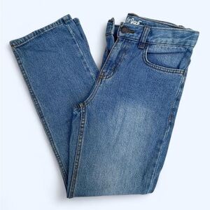 Cat & Jack Kids' Blue Jeans relaxed straight snap closure adjustable waist 10